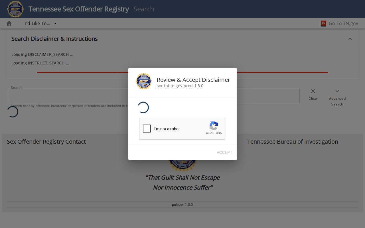 Lebanon residents directory screenshot of TBI registry search fields